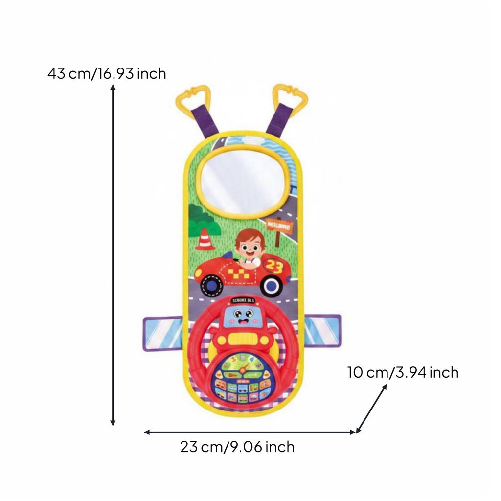 Car Driving Toy Interactive Hanging Steering Wheel Toy Lights and Sounds