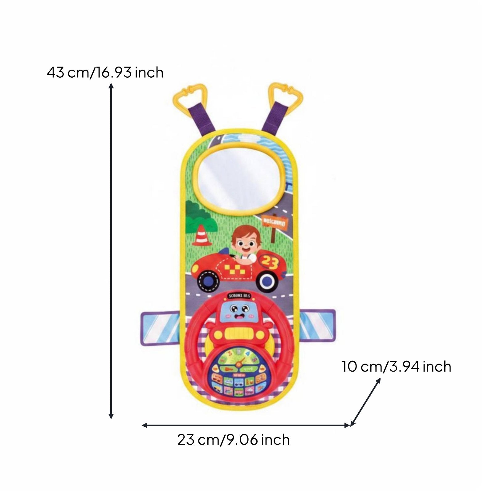 Car Driving Toy Interactive Hanging Steering Wheel Toy Lights and Sounds