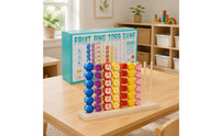 42 Pieces Wooden Fruit Loop Toss Game Color Recognition for Home, Kids 3+