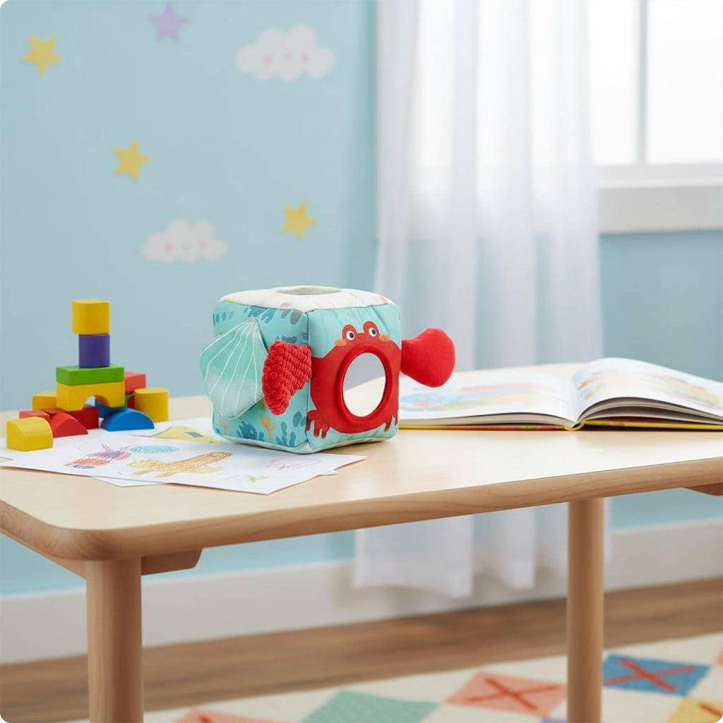 Baby Tissue Box Sensory Toy Soft Child-Led Tissue Box Toy Portable for Infants