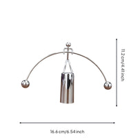 Metal Balancing Ornament Silver Finish Retro Metal Desktop Statue Shiny