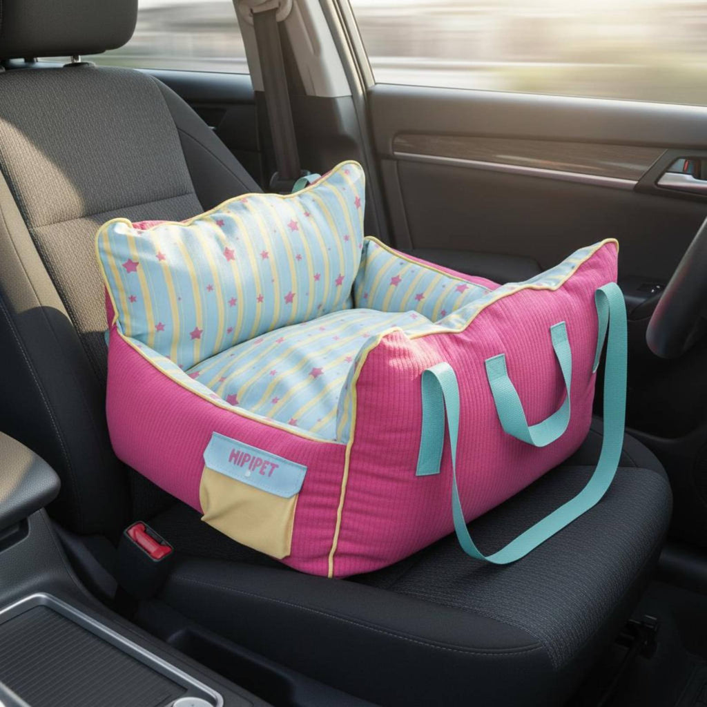 3-in-1 Pet Carrier Bag Soft Padded Dog Booster Seat Adjustable Straps for Cats