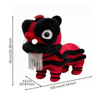 Lion Dance Stool Padded Cushioned Textile Lion Stool Rounded Head Kids Furniture for Children