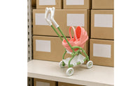 Foldable Doll Pushchair Rose-Colored Mini Toy Pushchair Green Frame