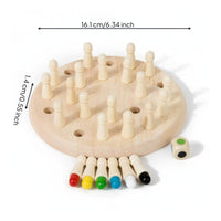 Wooden Memory Chess Family Fun Educational Toy Portable for Classroom