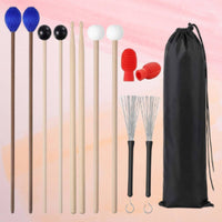 13 Pieces Drumstick and Mallet Set Portable Marimba Mallet and Drumstick Pack