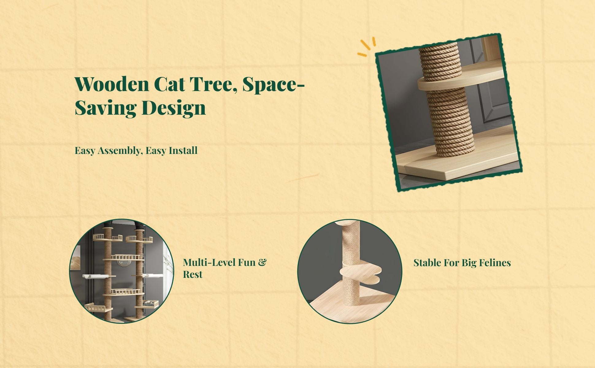 Multi-level wood cat condo tower