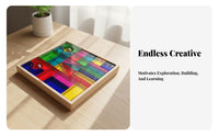Rainbow Acrylic Blocks Quality Light and Shadow Toy Educational Geometric Shape Blocks for Kids, Young
