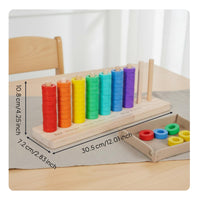 Multicolor Circular Stacker Stacking Toy Early Education Wooden Disc Stacker Hand-Eye Coordination Wooden Stacking Toy for Young Children