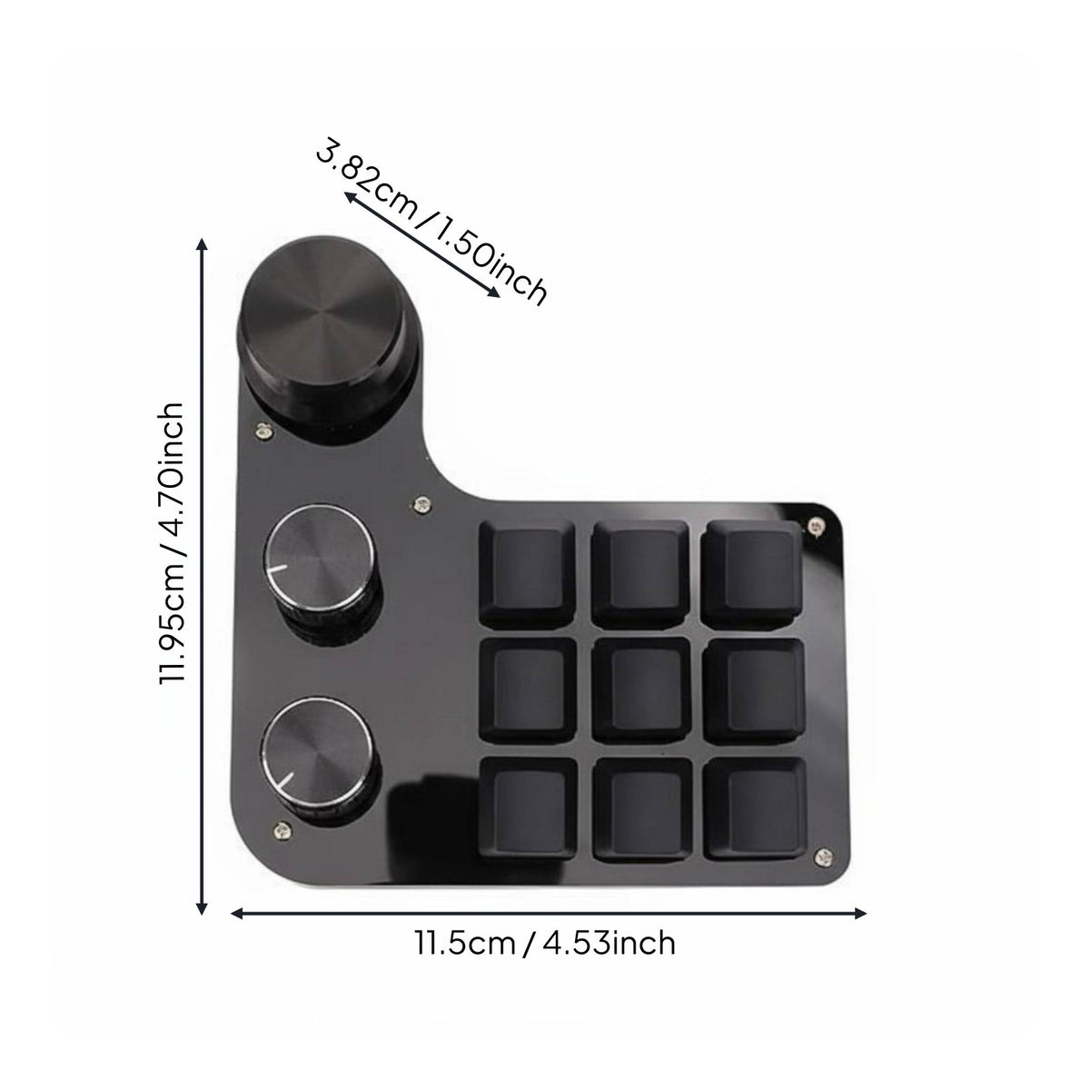 9 Key Keypad with 3 Knobs Hot-Swappable Buttons Customizable Shortcut Keyboard Multiple Mode Connectivity Computer Peripheral for Enthusiasts