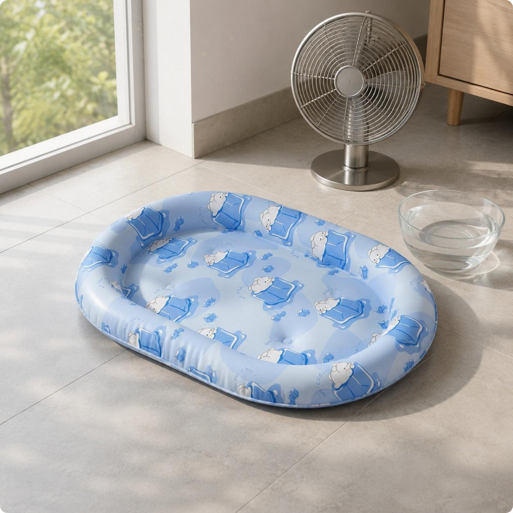 Oval Cooling Bed Wipeable Polymer Gel Pet Bed