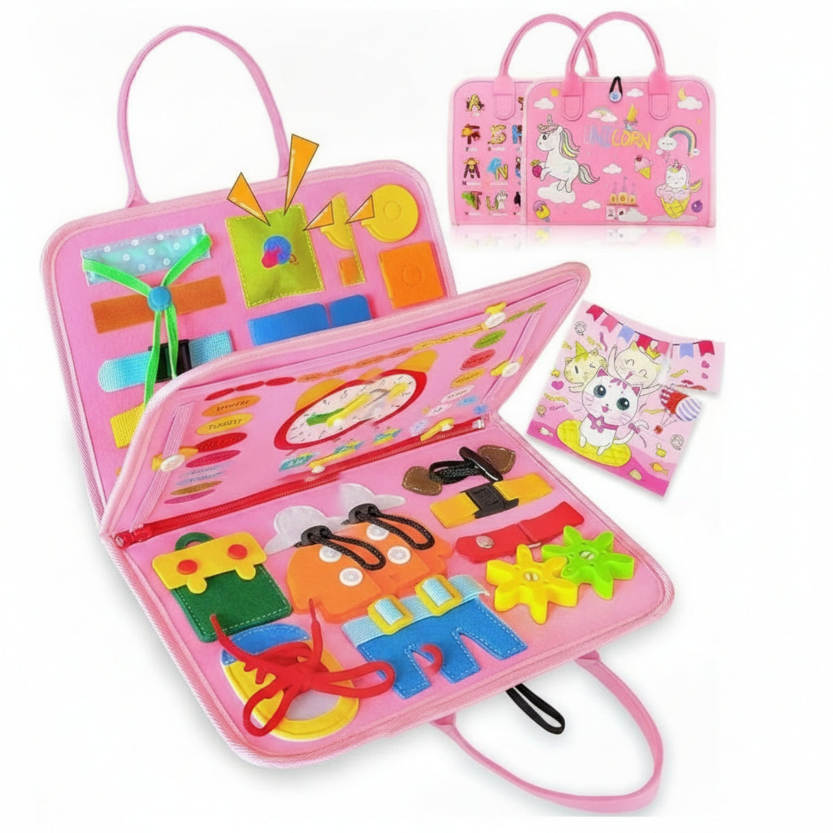 Three-Page Learning Bag Fine Motor Skills Felt Activity Bag Quiet