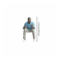 Scaled Sitting Man Figurine Finely Detailed man Resin Figure Collectible Diorama Accessory for Model Collectors