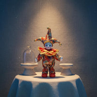 Decorative Clown Figurine Trendy Design Jester Doll Artfully Made for Room Decor
