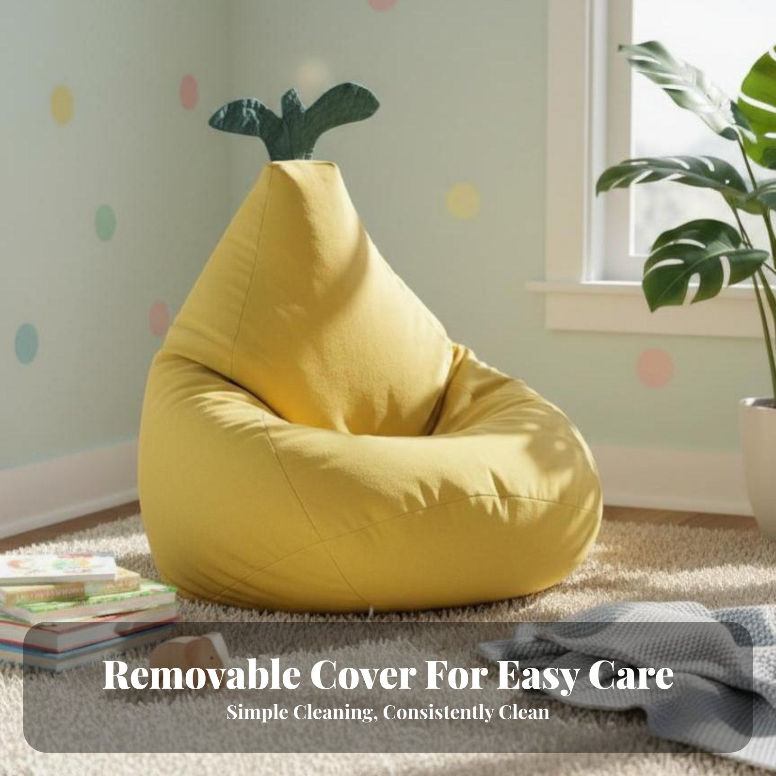 Pineapple-Shaped Seat Fruit Design Transformable Soft Seat Bed Skin-Gentle Full Torso Support for Parents