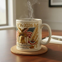 American 250th Anniversary Mug Double Sided Print the Nation 250th Anniversary Mug Gold Accents Patriotic Coffee Cup for History