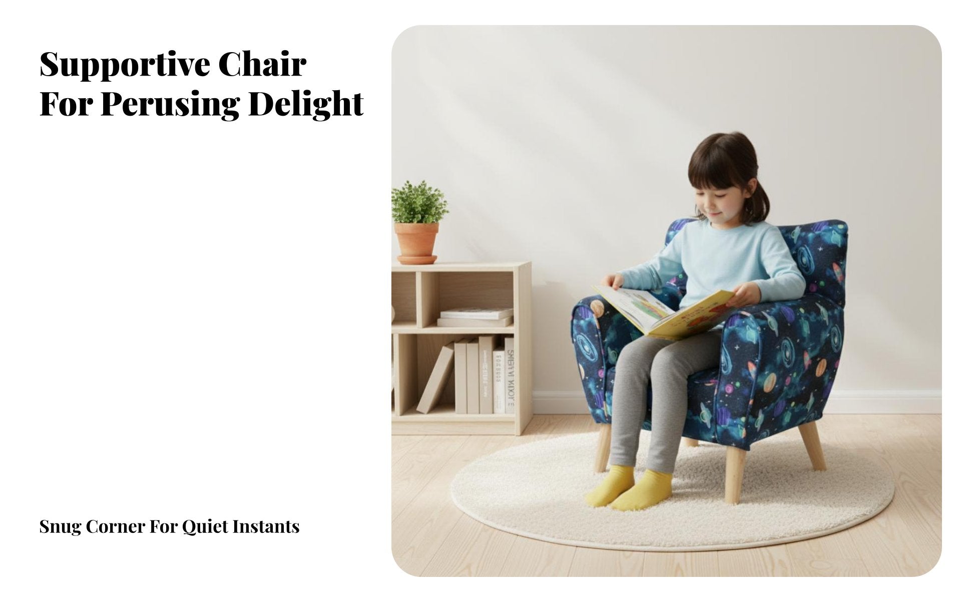 2 Pieces Lunar Couch and celestial body Stool Child-Safe Design literacy Bench