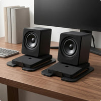 Desktop Speaker Stand Rounded Corners Angled Speaker Stand Unobstructed Base