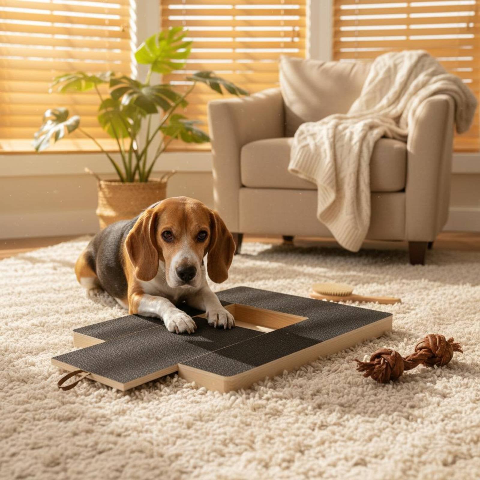 Wooden Dog Scratch Board Wear-Resistant Dog Scratch Board Polished Border