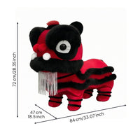 Lion Dance Stool Padded Cushioned Textile Lion Stool Rounded Head Kids Furniture for Children