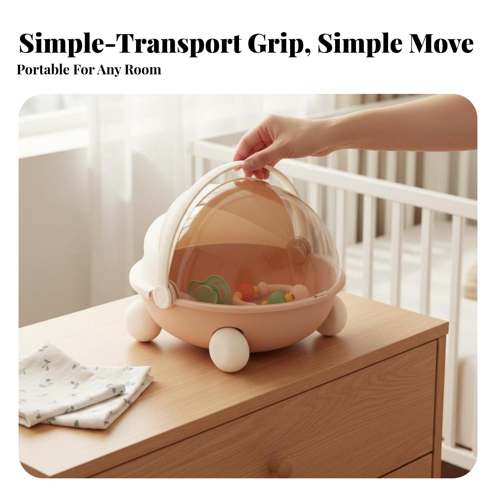 Portable infant Supply container Lightweight Nursery Organizer long-lasting for Newborns