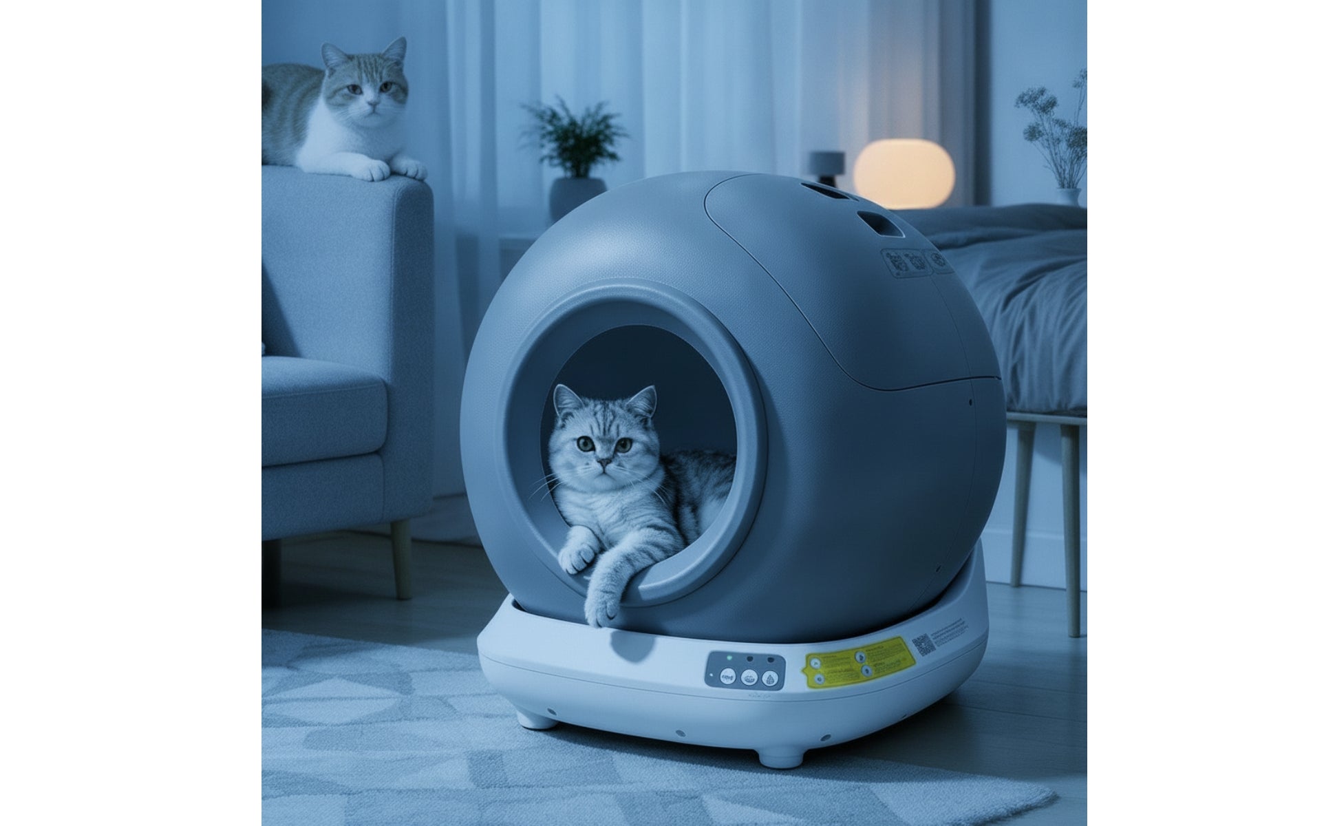 Electric Smart Litter Box with App Control Large Capacity Automatic Cat Litter Box Easy to Maintain Pet Supply Safe for Home, Apartment
