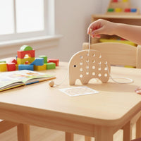 Creature Lacing Game Montessori Wooden Threading Toy Fine Movement Skills