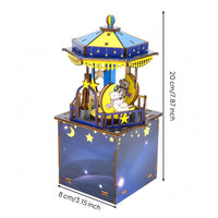 Wooden Puzzle musical box Compact DIY Wooden Puzzle Ornament Decorative Mechanical Model Kit for