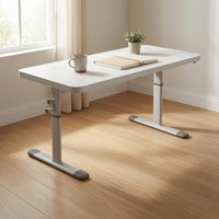 Manual Height-Adjustable Desk Wide Base Feet Hand Crank Desk