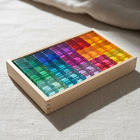 Acrylic Building Blocks Cognitive Learning Sensory Color Board Colorful Transparent Color Blocks for Preschool, Classroom