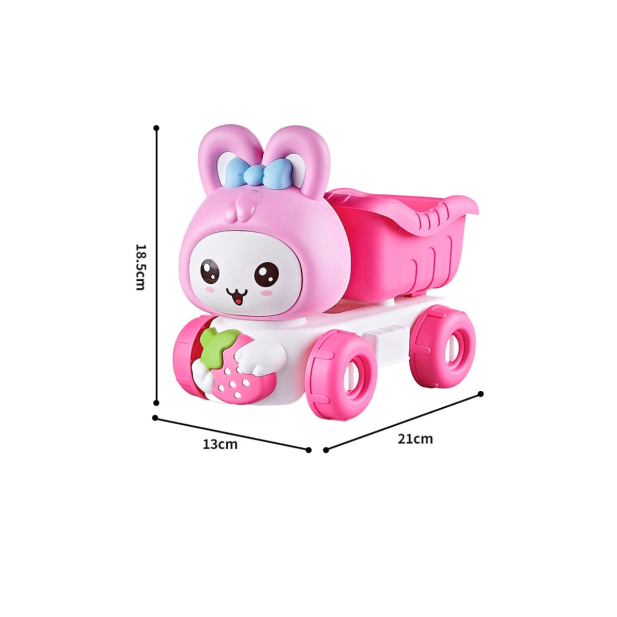 5 Pieces Rabbit Sand Wagon Bright Colors Beach Sand Toy Set Even Edges