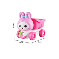5 Pieces Rabbit Sand Wagon Bright Colors Beach Sand Toy Set Even Edges