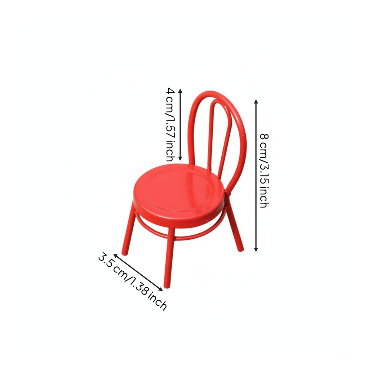 Miniature Iron Chair Slender Legs Dollhouse Chair 1:12 Scale
