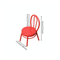 Miniature Iron Chair Slender Legs Dollhouse Chair 1:12 Scale
