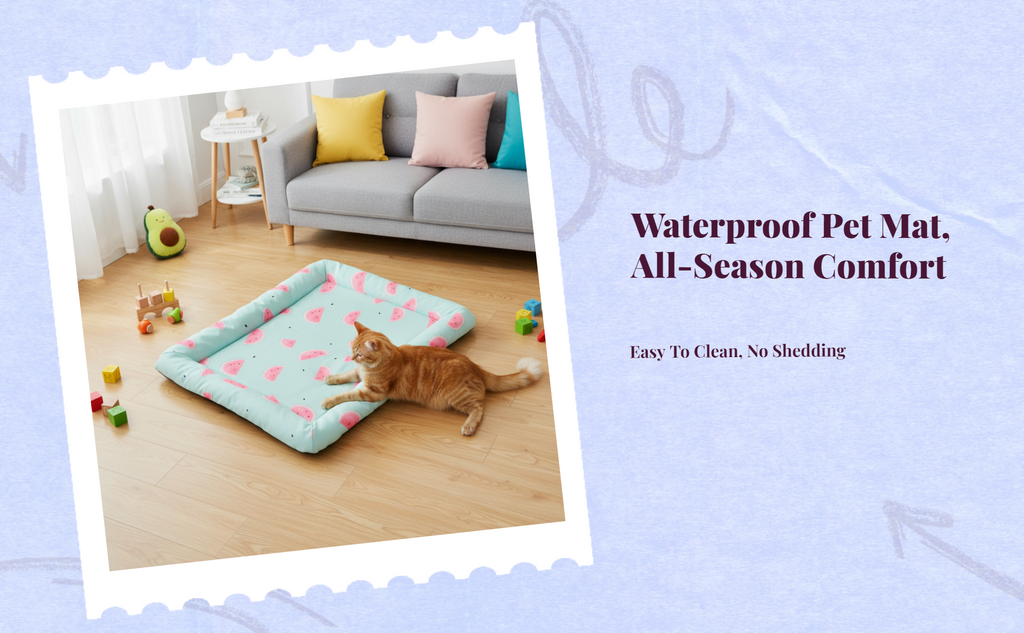 Leak-Resistant Absorbent Pet Bed Mat Round Sleeping Pad