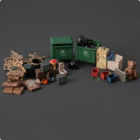 Metropolitan Street-Cleaning Scene Model Assorted Props Worn Cluttered Scene