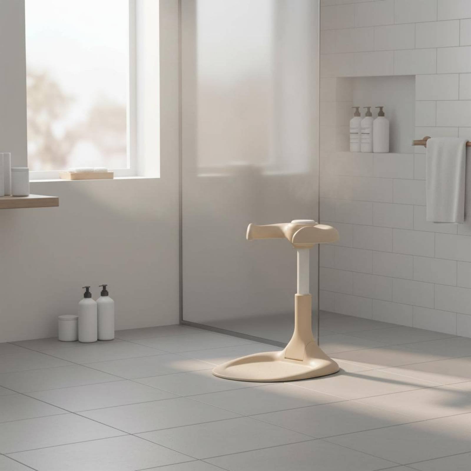 Adjustable Standing Support Anti-Slip Baby Bath Stand Stable Triangular Frame
