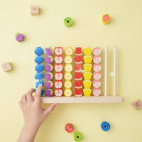 Fruit Bead Toy Double Player Color Matching Bead Board Hand-Eye Coordination