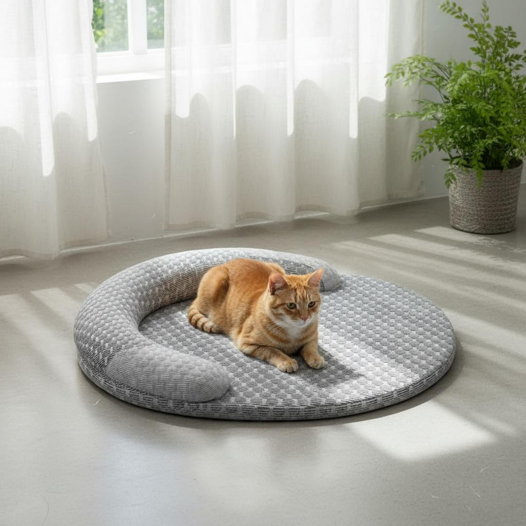 Oval Pet Cooling Mat Low-Height Padded Cooling Pad Heat Dissipation