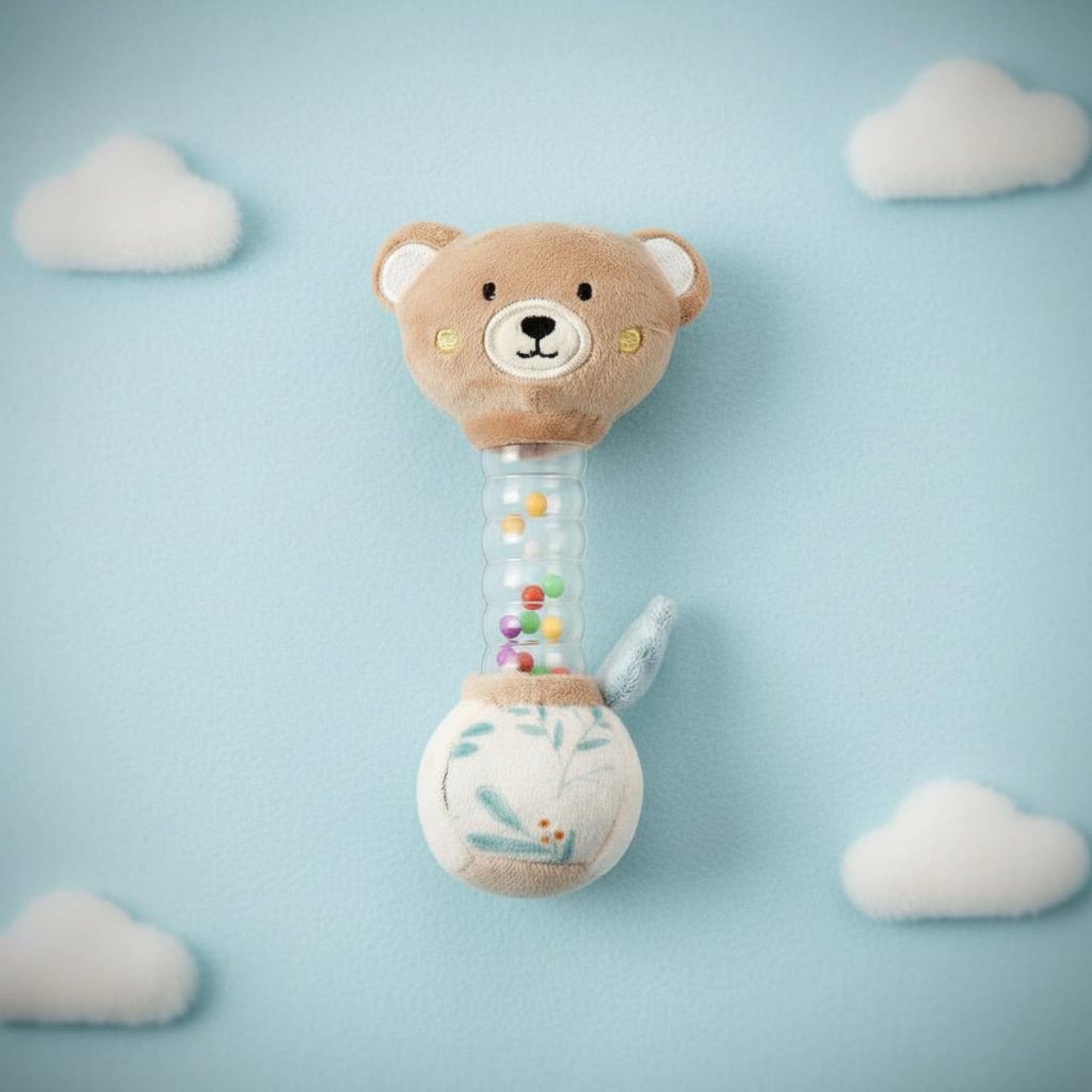 Sensory Grasp Rattle Easy to Hold Soft-Textured Baby Rattle Soft