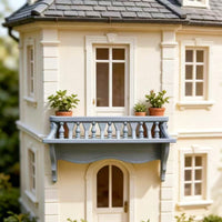 Dollhouse Balcony Shelf Turned Spindles 1:12 Scale Shelf Curved Brackets