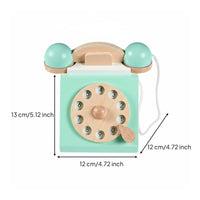 Wooden Landline Phone Toy Hand-Eye Coordination Educational Toy Phone