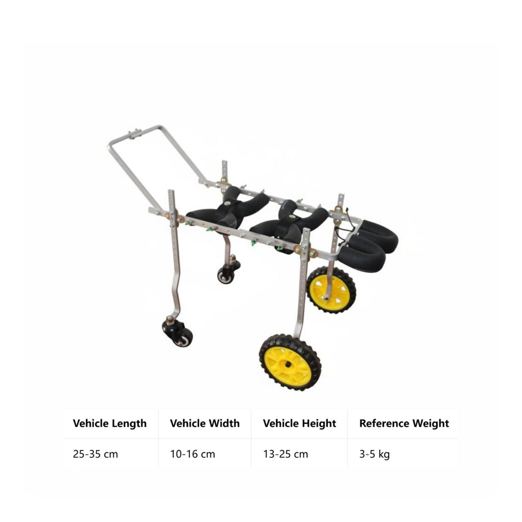 Four Wheel Dog Wheelchair Easy to Move Rear Leg Support Dog Wheelchair