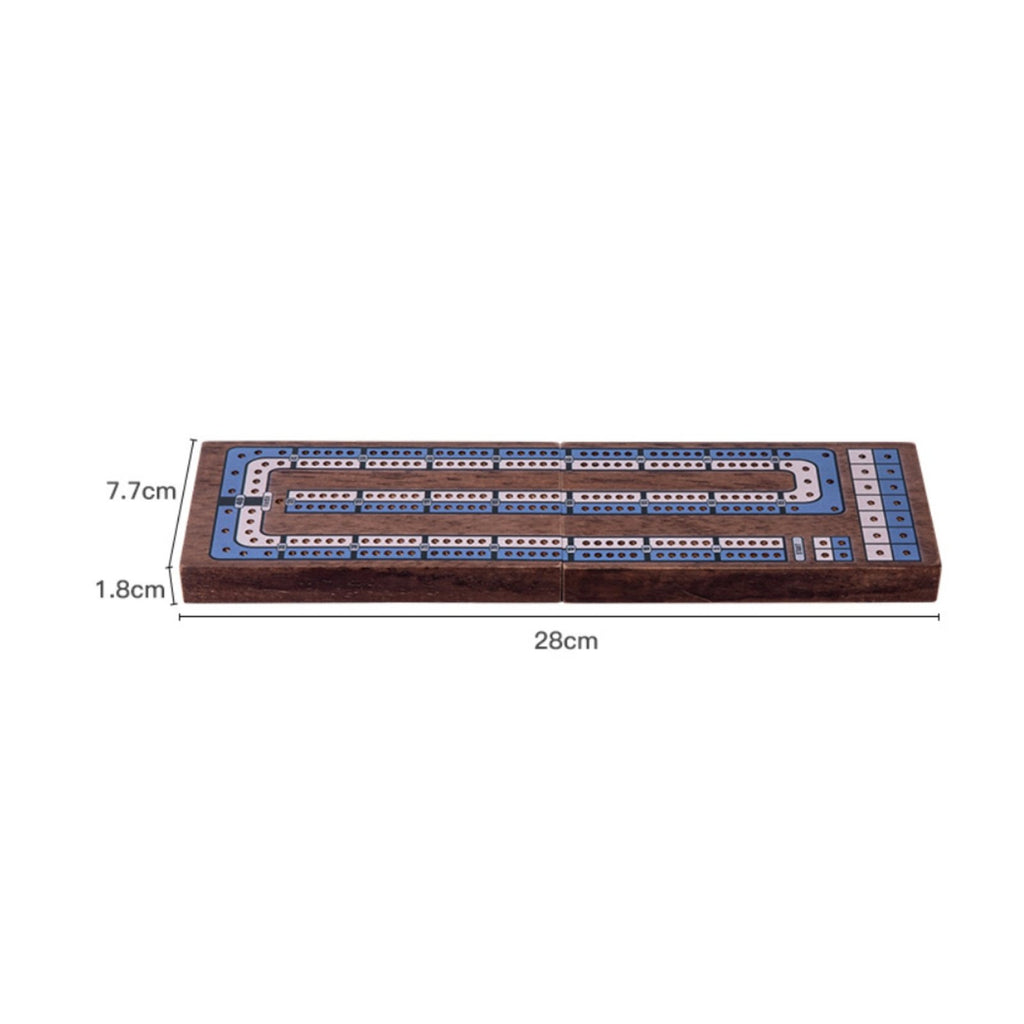 Wooden Cribbage Board Game Solid Wood Cribbage Board with Storage for Party