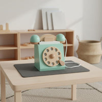 Wooden Landline Phone Toy Hand-Eye Coordination Educational Toy Phone