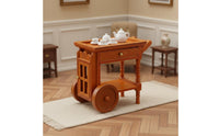 1:12 Dollhouse Handcart with Wheels Mini Wooden Trolley for Model Hobbyists