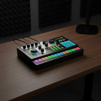 Phone Computer Sound Card Multi-Control Control Live Sound Card 48V Specter Power Live Audio Mixer for Streamers, Singers, Sing-Along