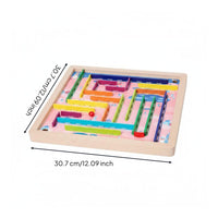 Wooden Maze Toy Brain Training Reasoning Maze Game Board Safe Polished Wood