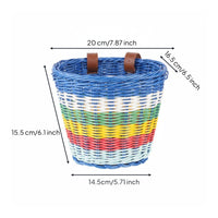 Kids Bike Basket Set Storage Wicker Bike Basket Easy to Install