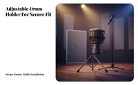 Hand Drum Stand Electroplated Finish African Drum Stand Heavy Duty Bracket for Drummers, Practice Sittings
